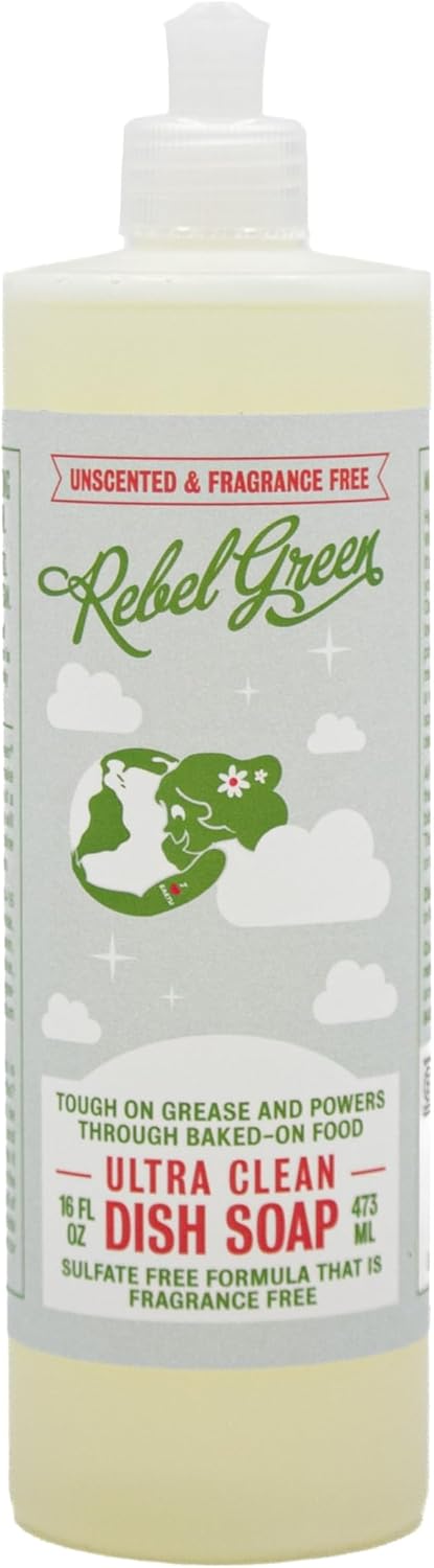 Rebel Green Unscented Super Deluxe Dish Soap, 16 OZ