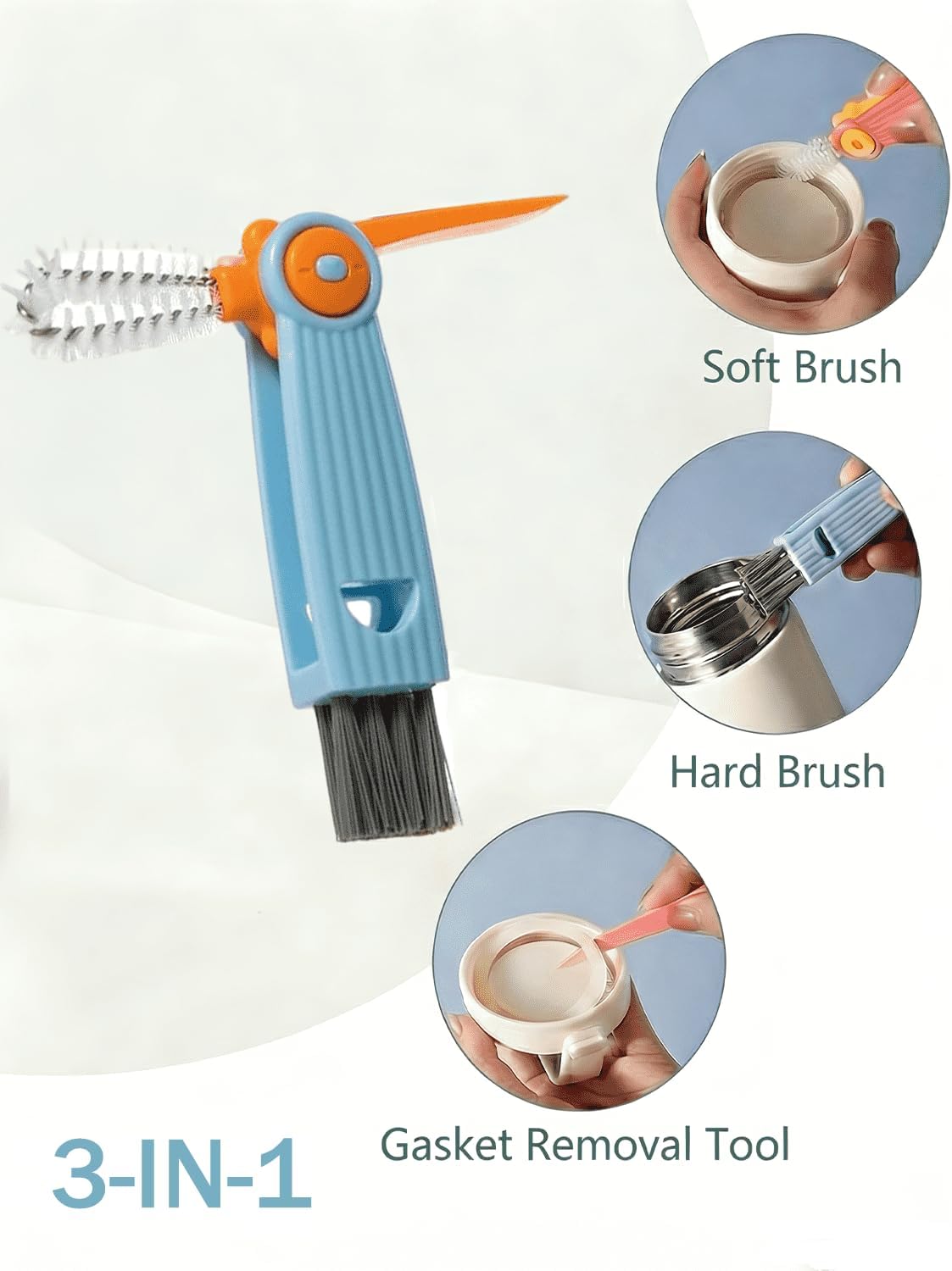 Baby Bottle Brush Set 4 in 1, Baby Bottle Cleaner, with 1P Nylon Bottle Brush, 1P Bottle Cap Brushes, 2P Straw Brushes, Bottle Brush with Nipple Cleaner and Suction Cup, BPA-Free(Green)