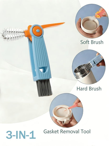 Baby Bottle Brush Set 4 in 1, Baby Bottle Cleaner, with 1P Nylon Bottle Brush, 1P Bottle Cap Brushes, 2P Straw Brushes, Bottle Brush with Nipple Cleaner and Suction Cup, BPA-Free(Green)