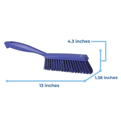 Vikan 45894 Bench Cleaning Brush, Polypropylene/Polyester Medium Bristle Dustpan Brush & Sweeper, 14 Inch, Red