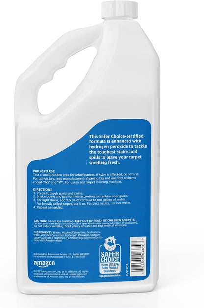 Amazon Basics Pet Stain & Odor Remover, Deep Cleaning Carpet Shampoo, Concentrated Formula, Eliminates Odors, Pet-Safe, Fresh Scent, 64 fl oz