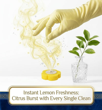 Toilet Wand Refills, 24 Count Disposable Brush Replacement Heads, Lemon Yellow Deep Scrubbing Pads Compatible with Leading Cleaning Wands, Efficient Bowl Cleaner for Bathroom & RV