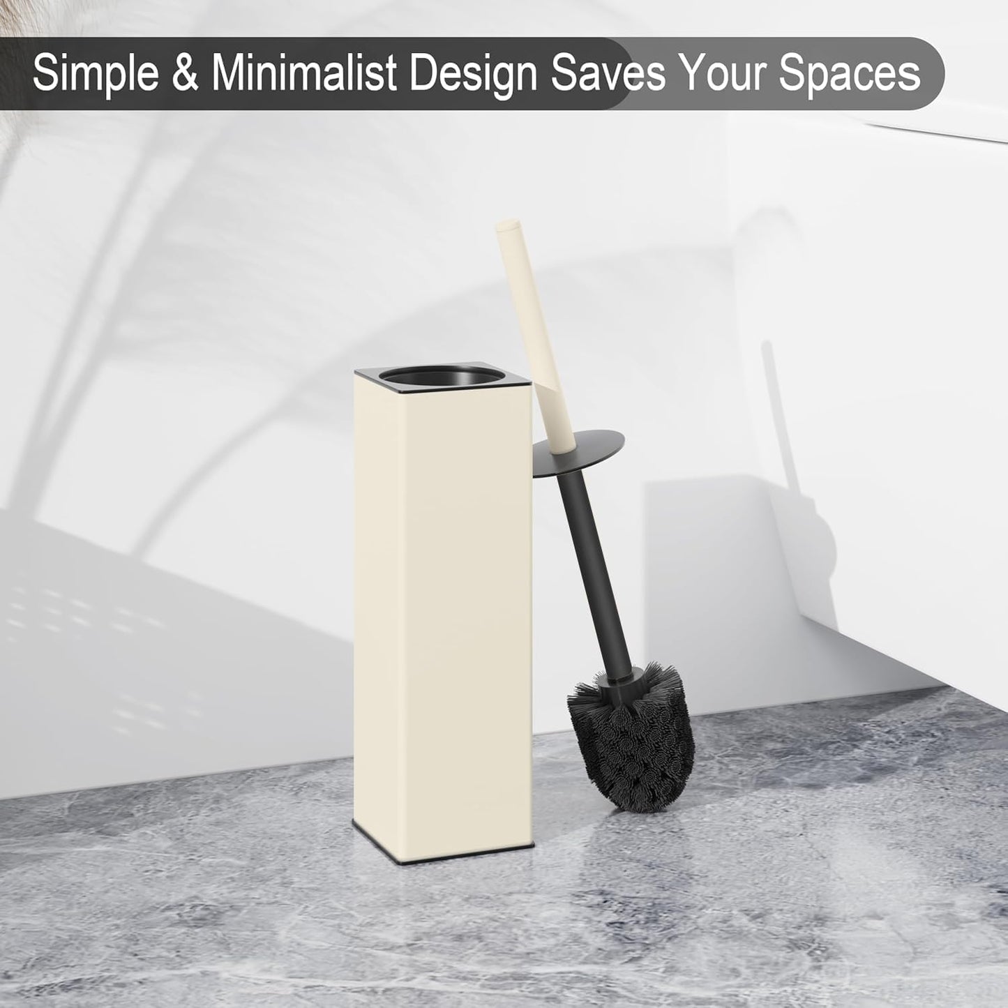 BVL Toilet Brush and Hoder Set Brushed Gold Freestanding for Bathroom