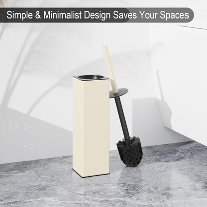BVL Toilet Brush and Hoder Set Brushed Gold Freestanding for Bathroom