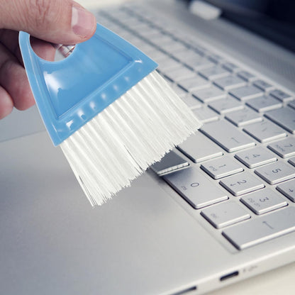 Mini Broom and Dustpan Set 2 Pieces Compact Desktop Cleaning Tools with Flexible Bristles for Pet Hair Household Debris and Car Interior Cleaning