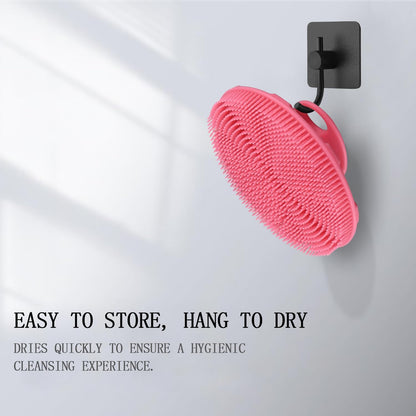 INNERNEED Food-Grade Soft Silicone Body Scrubber Shower Brush Handheld Cleansing Skin Brush, Gentle Exfoliating and Lather Well (Black)