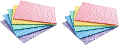 Reusable Cleaning Cellulose Sponge Cloths Absorbent Wipes Clean Kitchen Car Dish Eco-Friendly Dishcloth Hand Towel Auto - 1pack (5pcs)