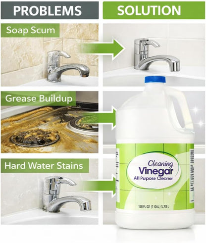 Cleaning Vinegar 128 fl oz – Multi-Purpose Liquid for Household Cleaning, Surface Care, Odor Neutralizing, and Everyday Use, Large Bottle for Home