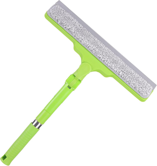 Homilifibra All-Purpose Shower Squeegee for Glass Doors, Bathroom Cleaner Tool for Household Home Window Mirror, Cleaning Tile Wall,Car,Windshield Squeegee with 12" Blade and 15" Long Handle