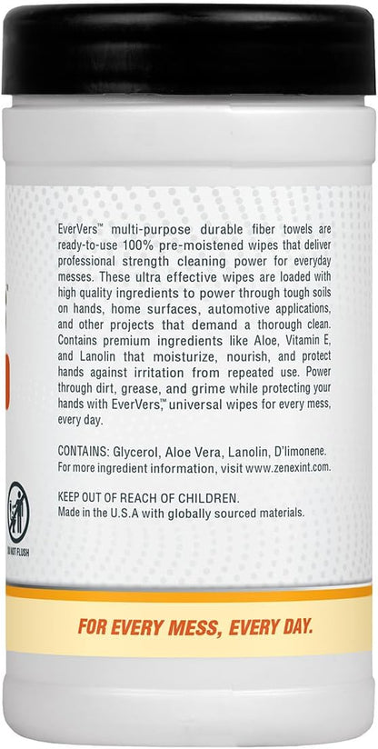 Magic EverVers Heavy Duty Cleaning Wipes - Single Sided Hand & Surface Towels | Powerful Moisturizers to Prevent Dry Hands | Waterless | Removes Grease, Oil, Dirt, & more (3 Pack | 75 Sheets Total)
