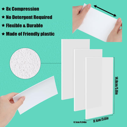 200 Pack Eraser Sheets Disposable Cleaning Sponge Thin Foam Sponge Nano White Eraser Wipes for Bathroom Kitchen Dish Furniture, Hard to Reach Places