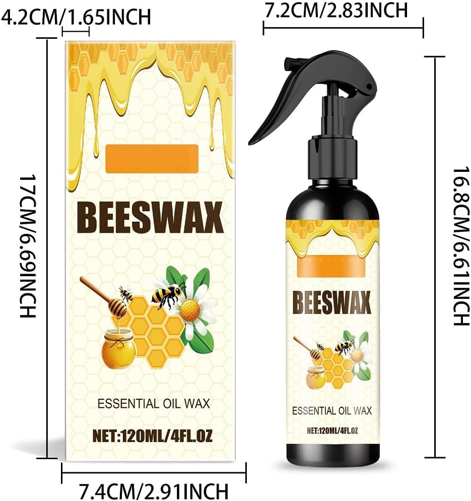 Beeswax Spray Furniture Polish,Natural Beeswax Care Spray & Restorer,Bees Wax Polish For Living Room,Kitchen and Wooden Furniture Floors (2PCS)