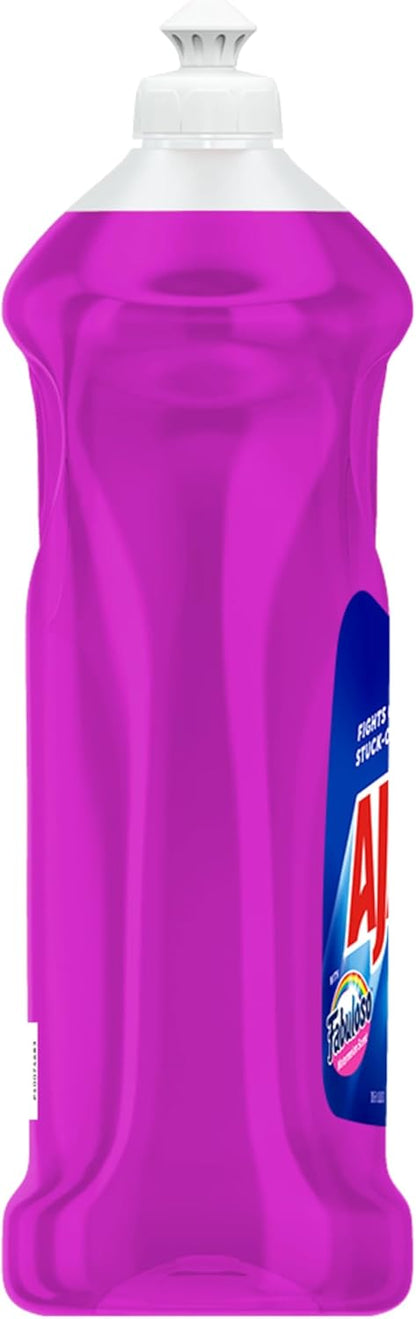 Ajax Ultra Liquid Dish Soap with Fabuloso Watermelon Scent, Fights Grease and Stuck-On Stains, Deep Cleaning Action, Mess-Free, Easy-Flip Cap, 52 fl oz Bottle