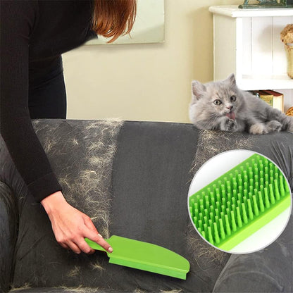 LandHope Carpet Rake for Pet Hair Remover Long Handle with Squeegee, Rubber Broom Carpet Brush Non Scratch Bristles Fur Remover Indoor Outdoor Push Broom for Cat Dog Hair Hardwood Tile Windows Clean