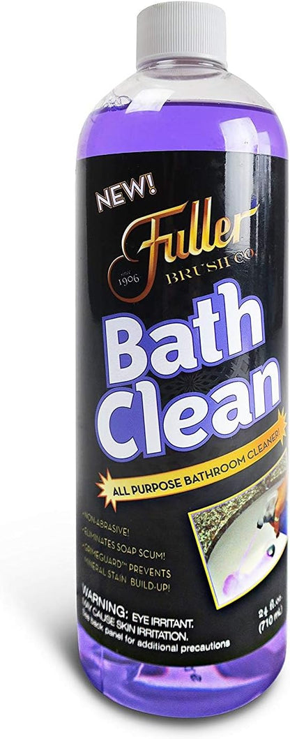 Fuller Brush Bath Clean – 24 oz Bathroom Cleaner Bottle with Spray– Dissolves Soap Scum, Hard Water Stains & Mineral Build-Up – For Sinks, Showers & Tubs – Pack of 1
