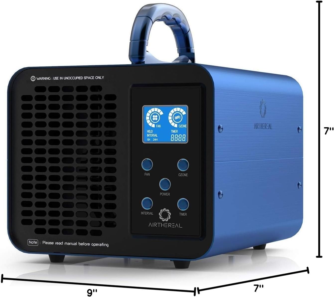 Airthereal MA10K-PRO SMART WiFi Ozone Generator - High Ozone Output Capacity Ozonator- Odor Remover, Deodorizer, Sterilizer - Adjustable Output and Timer Settings for Any Size Room - Black