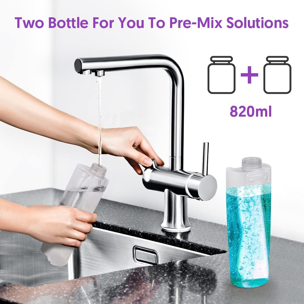 Spray Wet Mops for Hardwood Floor Cleaning: MEXERRIS Floor Mop with 5 Washable Pads for Swiffer Powermop & 2 Refillable Bottles - Home Commercial Dust Dry Mops for Wood Laminate Vinyl Tiles Ceramic