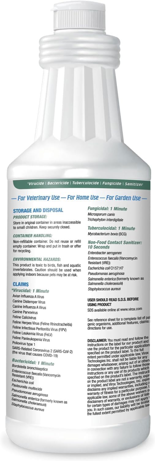 REScue One-Step Ready-to-Use Disinfectant Cleaner & Deodorizer – For Veterinary Use, Animal Shelters, Pet Foster Homes, Kennels, Litter Box – 32 Ounce RTU (Spray Nozzle NOT Included)