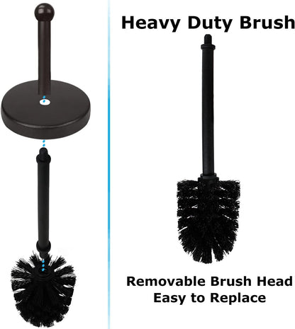 Blue Donuts Toilet Brush with Stainless Steel Holder, Toilet Bowl Cleaner Brush and Holder, Cleaning Brush Holder, Chrome