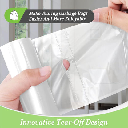 2.6 Gallon 330 Counts Strong Trash Bags Garbage Bags by Teivio, Bathroom Trash Can Bin Liners, Small Plastic Bags for home office kitchen (Clear)