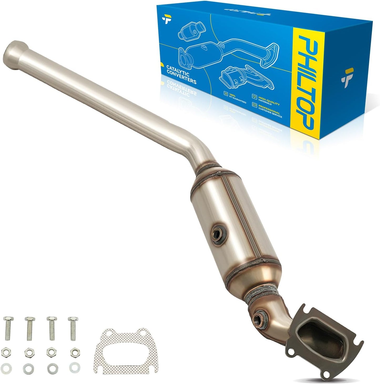 PHILTOP Left and Right Catalytic Converter Replacement For 2005-2010 300 2.7/3.5L V6 RWD, 2006-2010 Charger 2.7/3.5L V6 RWD, 2005-2008 Magnum 2.7/3.5L V6 RWD Replace 55434, 55433 (EPA Compliant) - Colors A