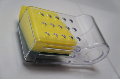 Sponge Holder for Kitchen Sink Suction,Plastic Sink Brush Sponge Caddy Sink Organizer-(5.7" x 2.4" x 3.1"),Clear