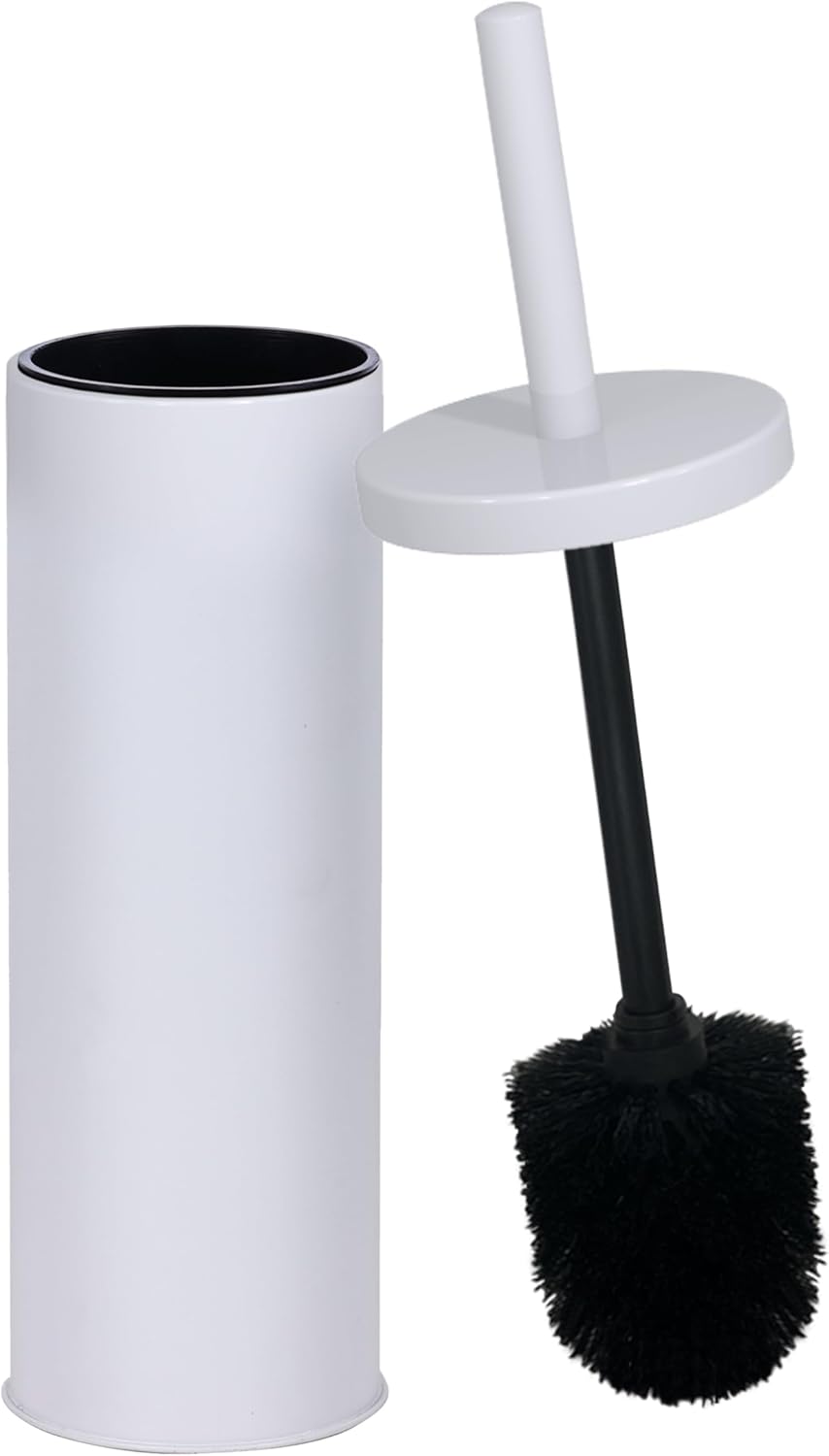 Deep & Sturdy Toilet Bowl Brush with Holder - Durable Scrubbing - Toilet Cleaners - Household Essentials - Bathroom Cleaner - Cleaning Supplies - Household Supplies, Painted Satin Gold