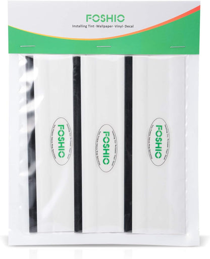 FOSHIO 6 Inch Rubber Squeegee for Kitchens, Glass, Shower and Car Windows, Pack of 3 (White)