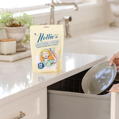 Nellie’s Dishwasher Powder Bundle – 50 Scoops (Pouch) & 100 Scoops (Tin) – Gentle on the Environment – Grease-Busting Performance for Spotless Results – Perfect for Every Home - Made in Canada