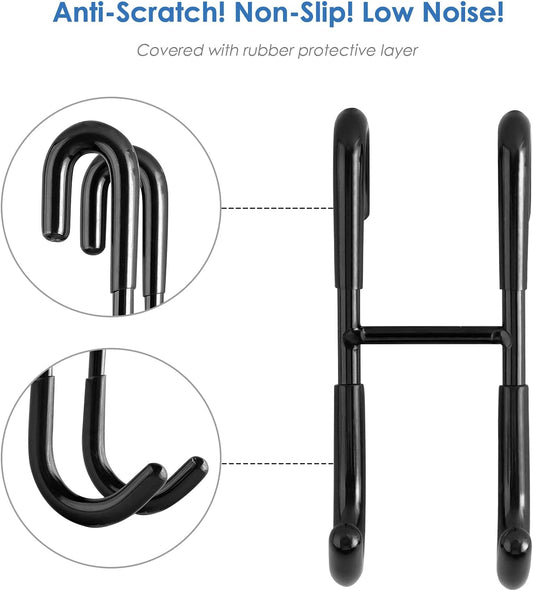 Simtive 12-Inch Shower Squeegee Set, Includes Shower Door Hook and Adhesive Hook, Squeegee for Shower Doors, Mirror and Window, Silver