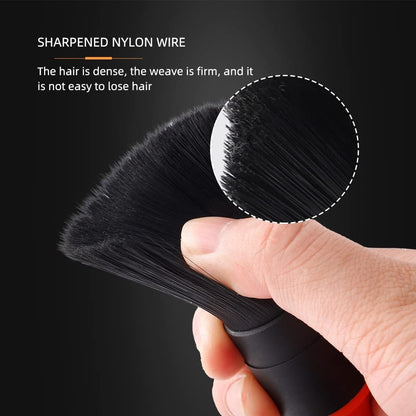 SPTA Car Detailing Brush Set, 5 Pack Soft Mixed Hair Auto Detail Brush Kit No Scratch for Automotive Elegant Surface Interior Exterior Dashboard Emblems Panels Engine Bay Wheels Air Vent Seat Leather