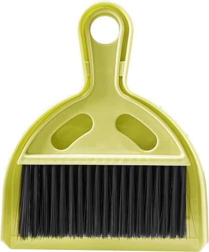 Mini Broom and Dustpan Set Small Broom with Dustpan Combo Set Portable Cleaning Tools for Home Office RV Learning Camping (White+Grey)
