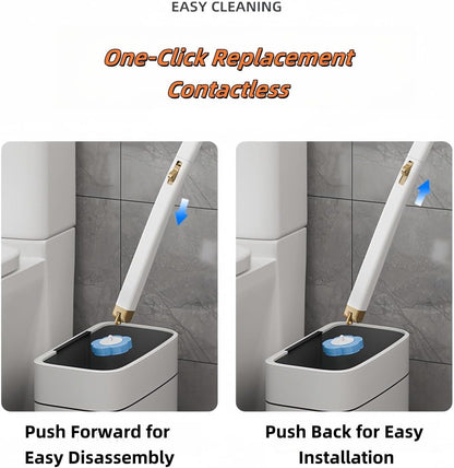Disposable Toilet Brush and Holder,Cleaning Supplies,Deep Cleaning,Wall Mount Toilet Cleaning System,1 Toilet Wand + 18 Toilet Brush Refill (Ocean Blue Package)