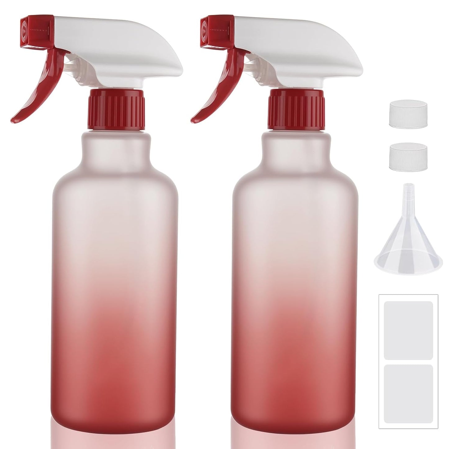 Plastic Spray Bottles Empty Spray Bottle 16.9oz/500ml 2 Pack Heavy Duty Spraying Bottles Mist/Stream Water Bottle for Cleaning Solutions, Essential Oils, Hair (Clear)