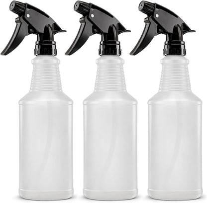 Bar5F Spray Bottles, 24oz, 3 Pack, Chemical-Resistant, BPA-Free, Compatible with Vinegar, Rubbing Alcohol, Cleaning Solutions, Non-Toxic HDPE Bottle for Plants, Pet, BBQ, Auto Detailing, Made in USA