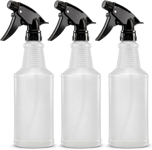 Bar5F Spray Bottles, 24oz, 3 Pack, Chemical-Resistant, BPA-Free, Compatible with Vinegar, Rubbing Alcohol, Cleaning Solutions, Non-Toxic HDPE Bottle for Plants, Pet, BBQ, Auto Detailing, Made in USA