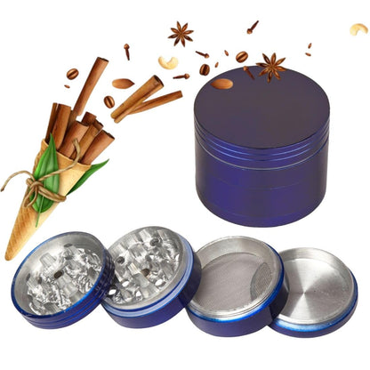 METIER Crusher 42mm Herb Grinder/Herb Crusher Spices with Honey Dust Filter 4 Parts Bong Accessories Classic Metal 42mm
