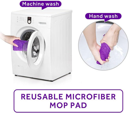 16.5 inch Mop Pads Refills, 3 Pack Microfiber Reusable Replacement Mop Pads Flat Replacements Heads for Wet Or Dry Floor Cleaning and Scrubbing, Grey Tassel Cloth