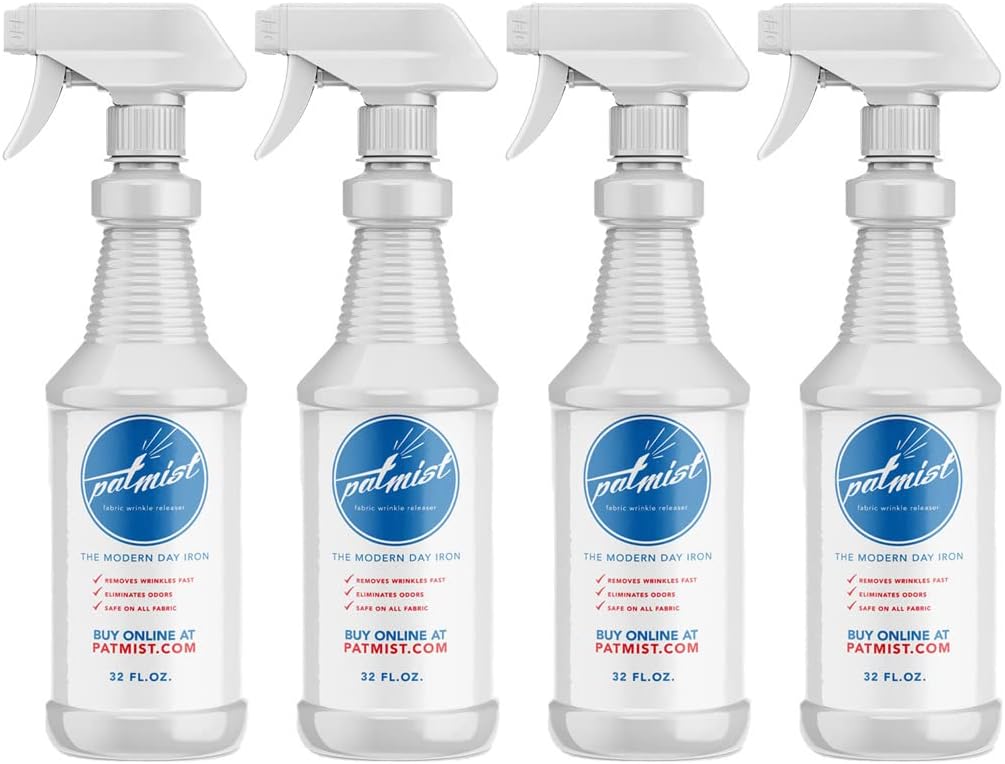 Wrinkle Remover Spray - Fabric Refresher with Fresh Laundry Scent - Odor Remover & Fast Drying Ironing Spray - Mist Nozzle Wrinkle Release Spray for Clothes – (2Pack - 32Oz)
