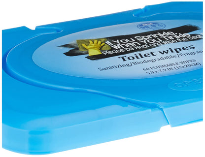 Wipe Dispenser & Toilet Wipes – 60 Count, Multipurpose Flushable Wipes, Aloe Extract, Unscented, Easy-to-Use with Pop Up Dispenser, Septic Safe, Perfect for Potty Training & Bathroom Hygiene