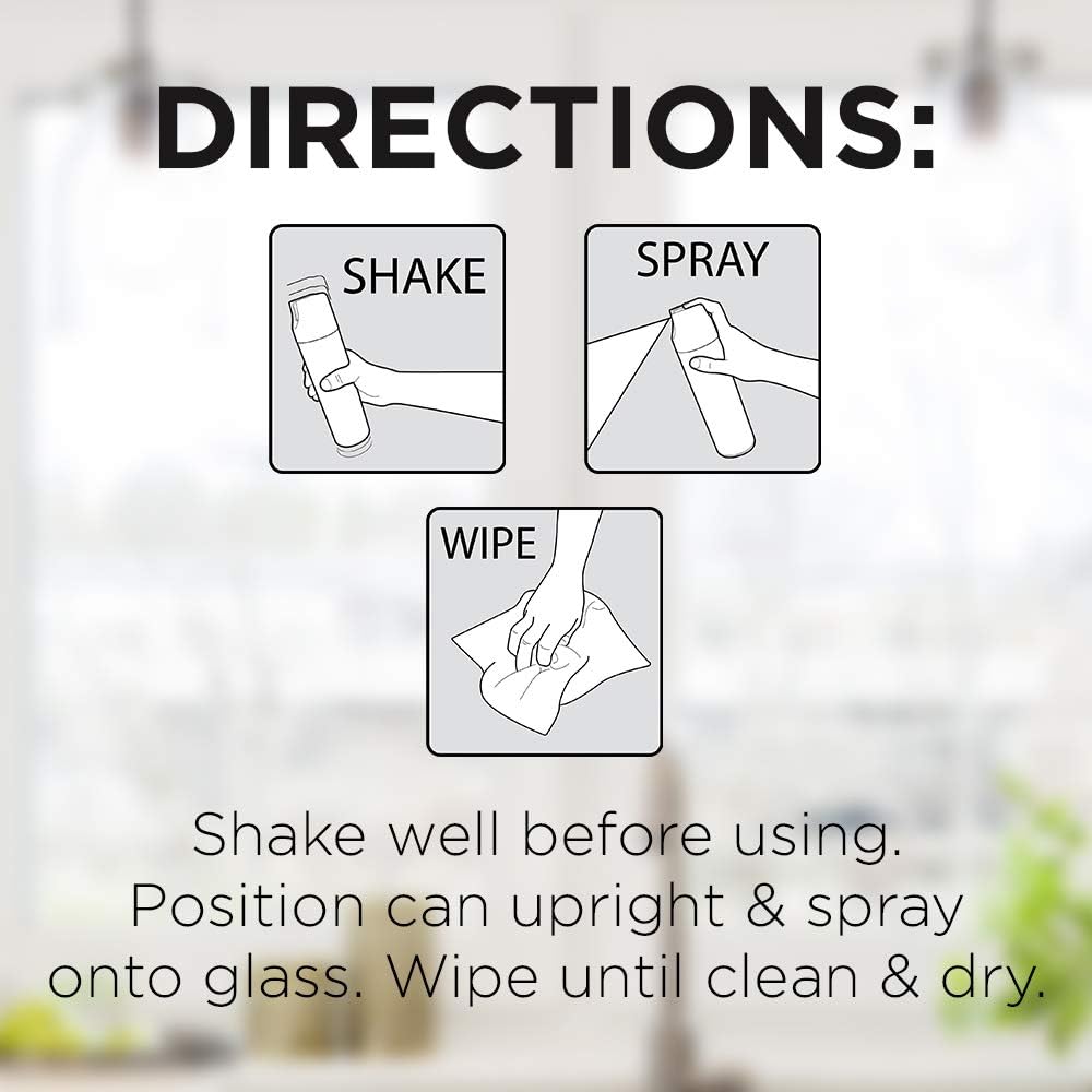 Weiman Glass Cleaner - 19 Ounce - Professional Streak Free Foaming No Drip Removes Grease Dissolves Fingerprints and Smudges