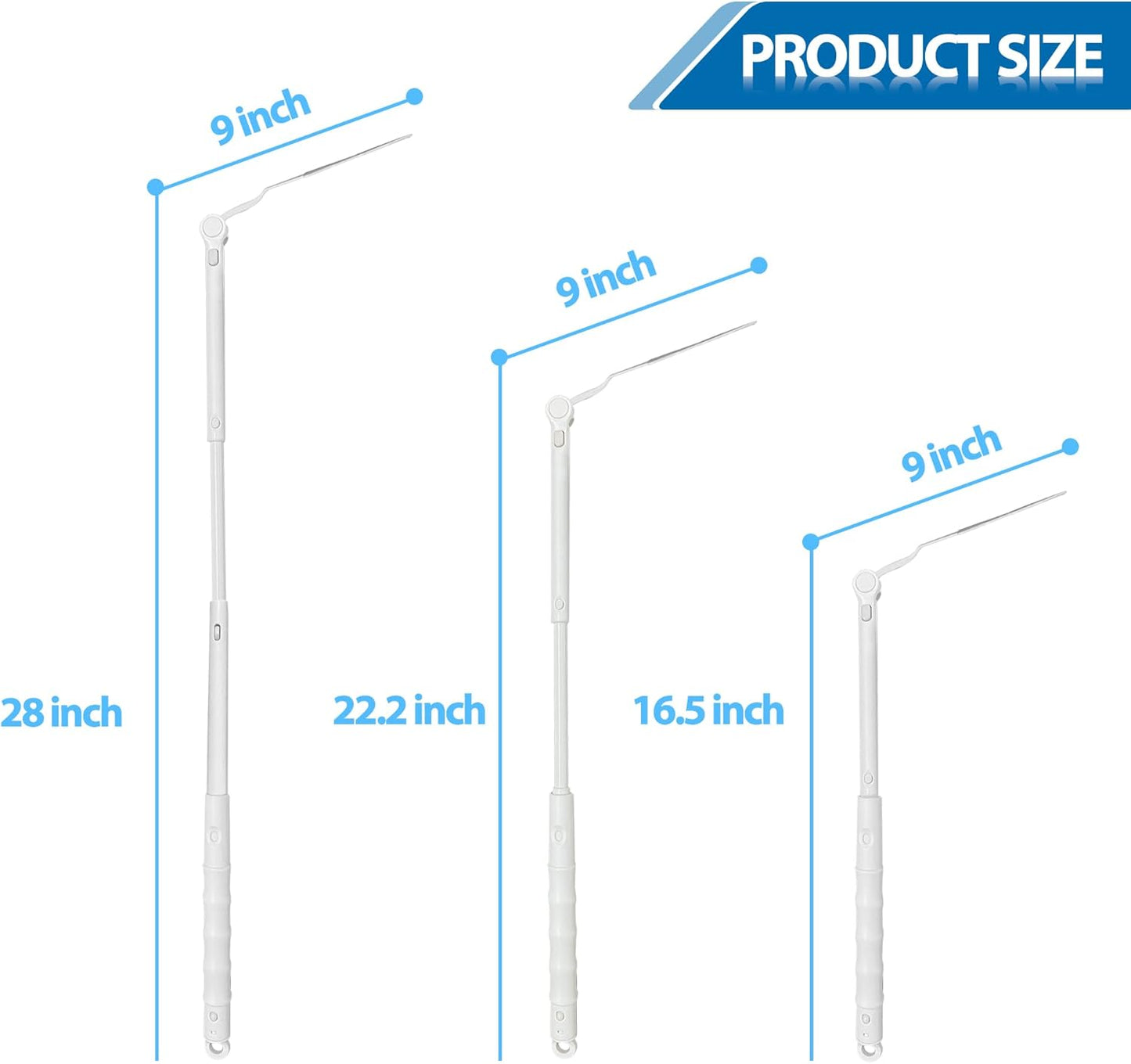 KEUYE Replacement Handles Compatible with Swiffer Duster Refill, Extended Handle, Adjustable Length Handles only (2pcs)