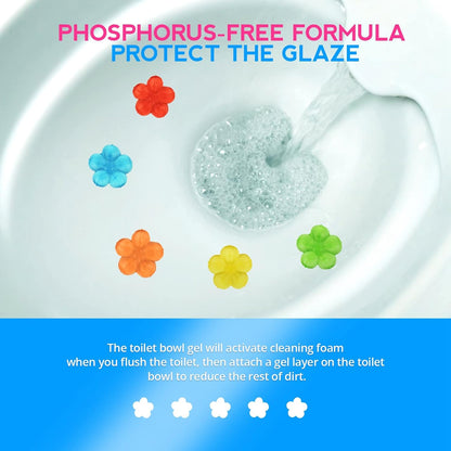 KILOSTEP Toilet Gel, 60 Count 5 Kinds Of Scent Toilet Cleaner Bowl Gel Stamp Kit Air Freshener