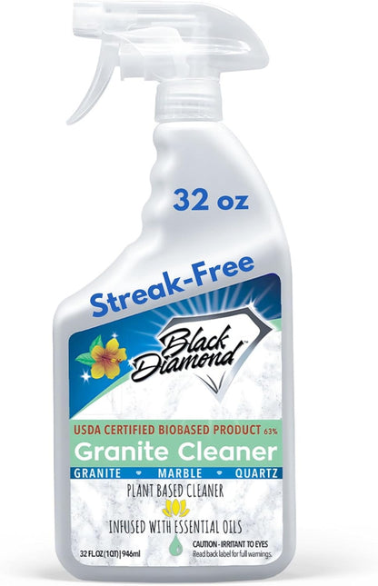 Black Diamond Stoneworks Granite Counter Cleaner: USDA Certified BIOBASED- Safe for Granite and other stone countertops. Safe for food contact formula to keep your countertops looking fresh and clean!