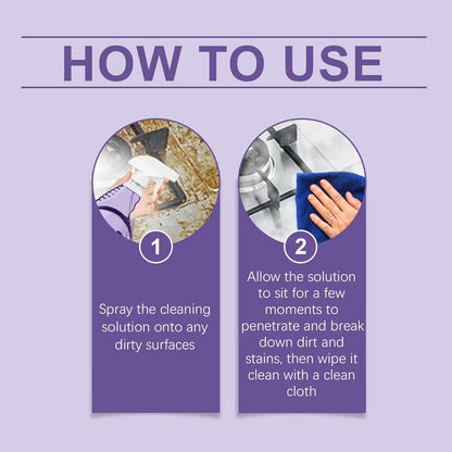 Spray Oven Cleaner, Multi-Purpose Cleaning System, Multi-Surface Cleaning Spray with Concentrated Tablets for Grill, Kitchen, Bathroom, Home (12pcs)