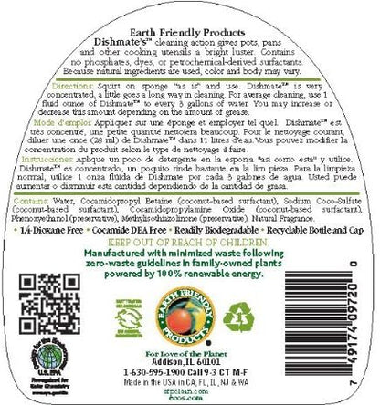 ECOS, Earth Friendly Products Dishmate Dishwashing Liquid Natural, Pear, 25 Fl Oz