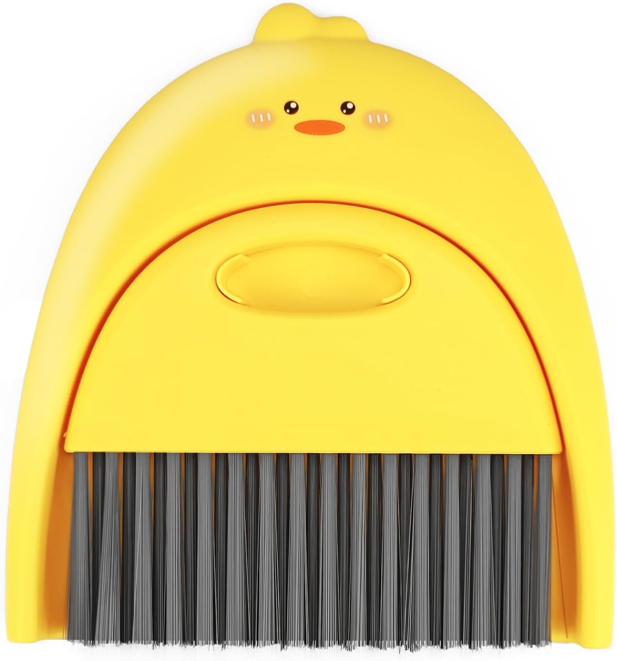 Small Broom and Dustpan Set,1pc Dust Pan and Brush Set,Cute Little Yellow Hand Mini Broom and Dustpan Set,Small dust pan Mini for Tabletop Debris,Keyboards&Clean Pet Cages Guinea Pig Cage(Chick)