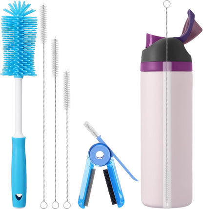 Palksky Water Bottle Cleaning Brush Kit, Brush and Straw Cleaner for Owala, 5 PCS