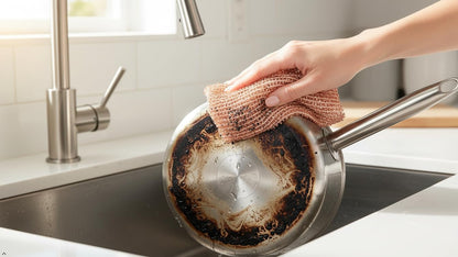Redecker Copper Thread Pot Scrubber, Woven Copper Scouring Pads, 2 Pack Kitchen Scrubber for Pots Pans Sink Stove Stainless Steel, 3 in Diameter, Made in Netherlands