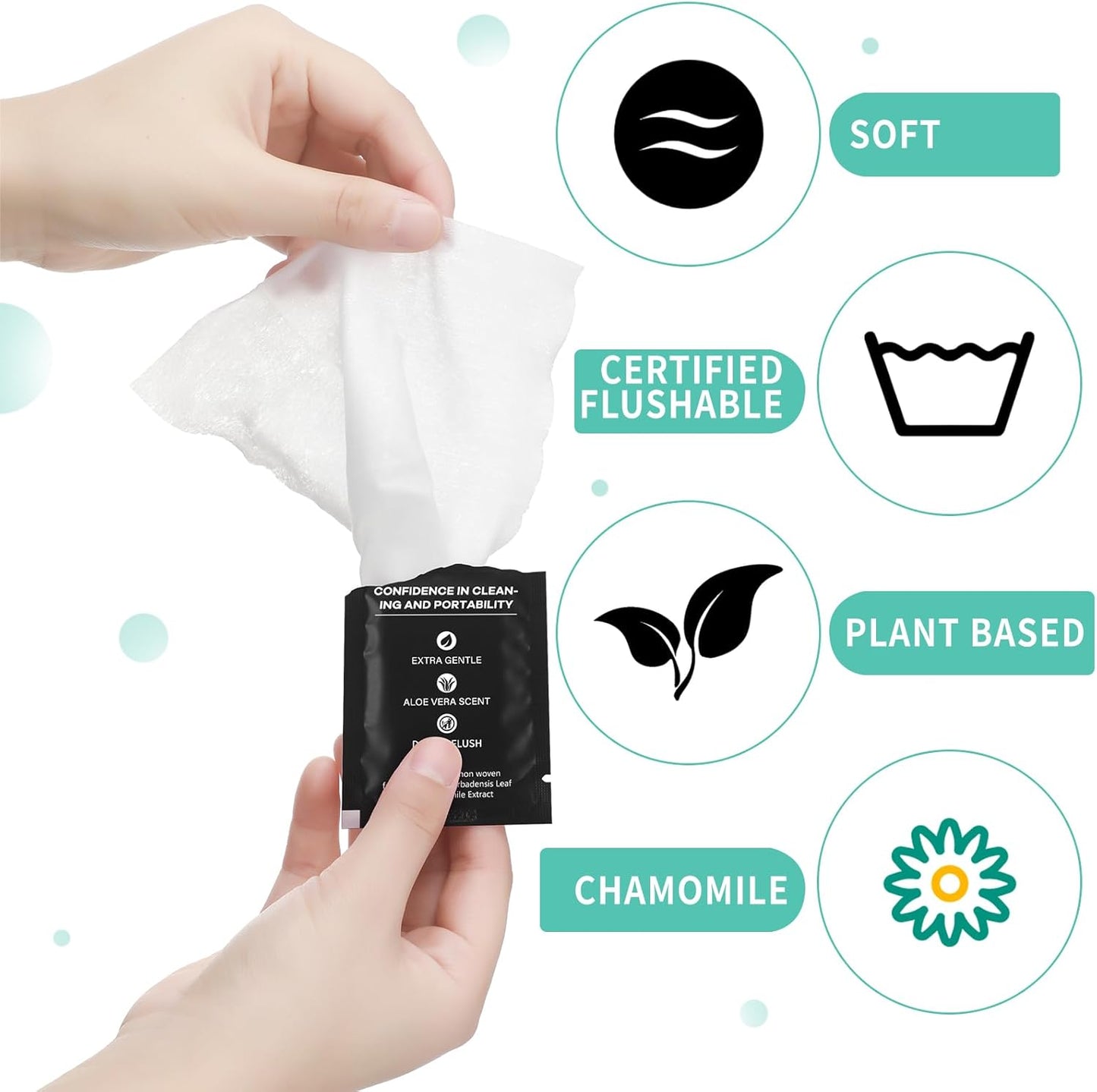 400 Pcs Butt Wet Wipes for Women Individually Wrapped Wipes for Women Man Travel Hand Face Body Cleaning Adults Bathroom Toilet Daily Use(White)